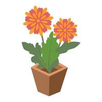 ilustração vetorial desenho animado objeto isolado jardim botânico natureza vaso de flores vetor
