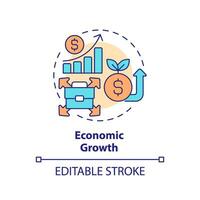 editável econômico crescimento ícone, isolado vetor, estrangeiro direto investimento fino linha ilustração. vetor