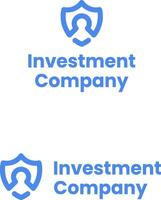 investimento companhia azul linha o negócio logotipo. marca nome. capital mercado. escudo com trancar. Projeto elemento. visual identidade. adequado para financeiro consultor, contabilidade empresa vetor