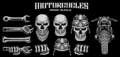 definir pacote ilustração motocicleta vetor