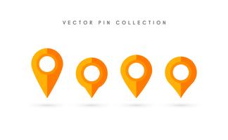 Pino de localização. Mapa pin ícone plana vector design.
