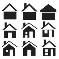 casa plano ícone conjunto vetor ilustração, simples real Estado símbolos.