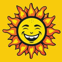 logotipo do sorridente Sol vetor