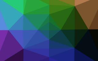 escuro multicolorido, layout poligonal abstrato de vetor de arco-íris.