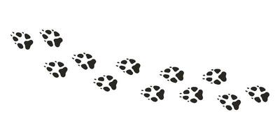 Raposa patas. animal pata impressões, vetor diferente animais pegadas Preto em branco fundo ilustração