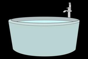 banho banheira fullcolor vetor ilustração. vetor isolado em Preto fundo banho banheira.