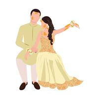 vetor indiano Casamento casal ilustração para Casamento convite cartões