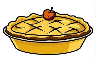 maçã torta plano Projeto sobremesa ícone, ilustração do a maçã torta. vetor