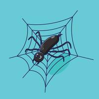 ilustração desenho animado vetor do uma aranha em rede