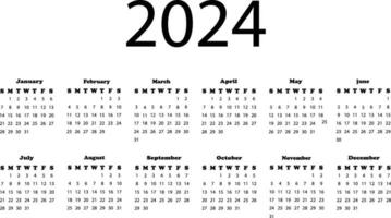 2024 calander Projeto . mesa calendário Projeto . vetor