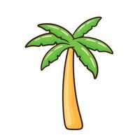 Palma e coco árvore desenho animado ícone rabisco vetor ilustração para verão elemento