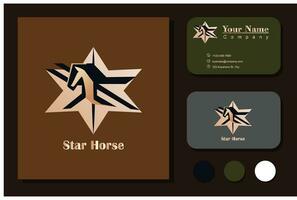 Estrela cavalo logotipo conceito vetor