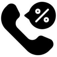 ícone de glifo de chamada telefônica vetor