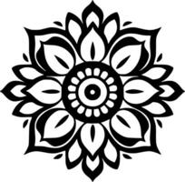 mandala - Preto e branco isolado ícone - vetor ilustração