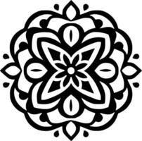 mandala - Preto e branco isolado ícone - vetor ilustração