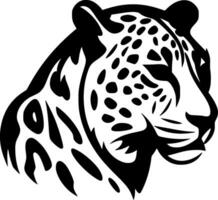 leopardo - Preto e branco isolado ícone - vetor ilustração