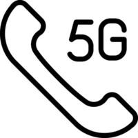 5g linha ícone vetor