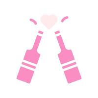 vinho amor ícone sólido Rosa branco estilo namorados ilustração símbolo perfeito. vetor