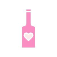 vinho amor ícone sólido Rosa branco estilo namorados ilustração símbolo perfeito. vetor