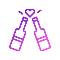 vinho amor ícone gradiente roxa Rosa estilo namorados ilustração símbolo perfeito. vetor