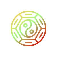 yin e yang ícone gradiente amarelo verde vermelho cor chinês Novo ano símbolo perfeito. vetor