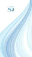 moderno brilhante azul onda abstrato vertical fundo com aguarela vetor