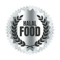 halal Comida certificado crachá carimbo, autorizado halal beber e Comida produtos rótulo, aprovado halal placa carimbo vetor