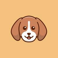 fofa avatar beagle cabeça simples desenho animado vetor ilustração cachorro raças natureza conceito ícone isolado