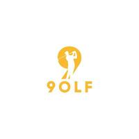 nove golfe logotipo Projeto vetor