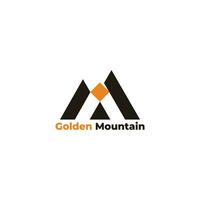 simples geométrico dourado montanha triângulo linha logotipo vetor