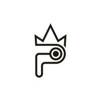 carta p coroa personagem símbolo logotipo vetor