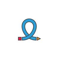 colorida ciclo elástico caneta esboço logotipo vetor