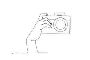 uma captura manual panorama com uma Câmera vetor