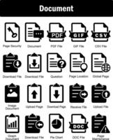 uma conjunto do 20 documento ícones Como página segurança, documento, pdf Arquivo vetor