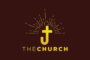 na moda e profissional carta você Igreja placa cristão e pacífico vetor logotipo Projeto