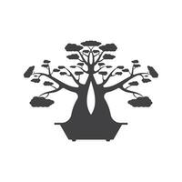bonsai logotipo Projeto. japonês mini pequeno plantar árvore silhueta logotipo Projeto vetor