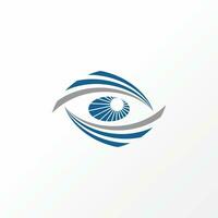 logotipo Projeto gráfico conceito criativo abstrato Prêmio vetor estoque placa olho visão com 6 swoosh em topo baixa relacionado para saudável Cuidado visão ilusão