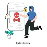 Móvel hacking plano estilo Projeto vetor ilustração. estoque ilustração