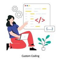 personalizadas codificação plano estilo Projeto vetor ilustração. estoque ilustração