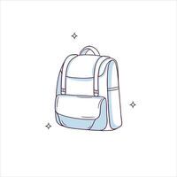 mão desenhado escola mochila. rabisco esboço vetor ilustração