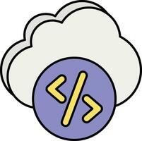 nuvem código cor esboço ícone Projeto estilo vetor