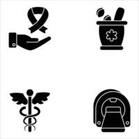 cuidados de saúde e médico ícones conjunto pacote vetor