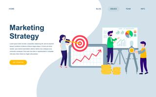 Modelo de design de página web plana moderna da estratégia de marketing vetor