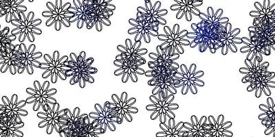 modelo de doodle de vetor azul claro com flores.