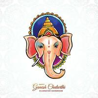 feliz celebração de ganesh chaturthi com oração ao fundo do cartão do senhor ganesha vetor