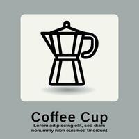 café copo ícone, quente café copo ícone para usar apps e sites vetor ilustração.