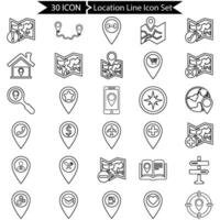 conjunto de ícones de contorno de localização vetor