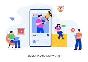 marketing de mídia social vetor