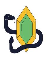 serpente por aí antigo diamante plano linha cor isolado vetor objeto. mistério. Antiguidade acessório. editável grampo arte imagem em branco fundo. simples esboço desenho animado local ilustração para rede Projeto