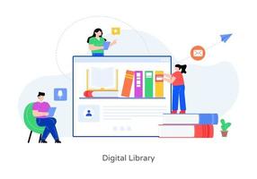 biblioteca digital online vetor